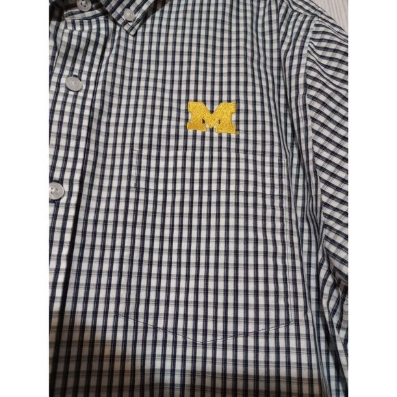 Michigan Wolverines Cutter and Buck Shirt Men's Medium Black White Button Front - Picture 4 of 9